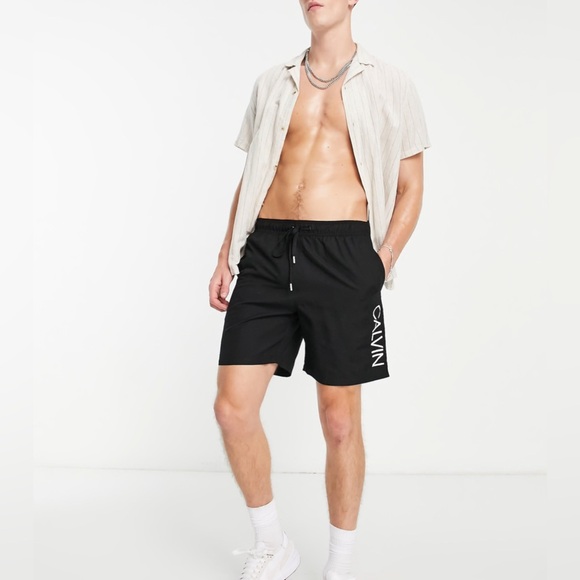 Calvin Klein Men's Elastic Waist Quick Dry Swim Trunk - Picture 1 of 13